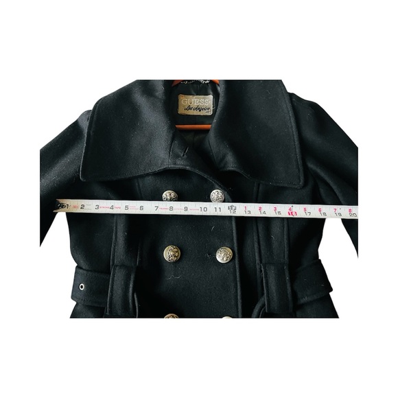 Guess Elegant Black Trench Coat with Silver Buttons - Picture 4 of 7